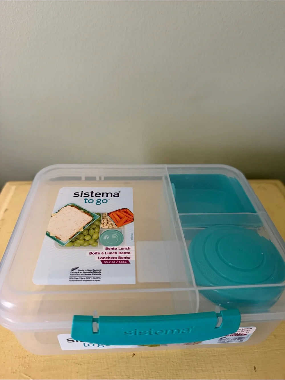 Sistema Teal Plastic Bento Lunch Box